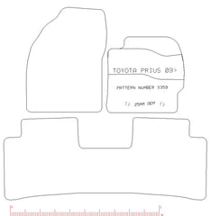 Toyota Prius Taxi Version 2009 - 2012 1 Piece Rear Mat