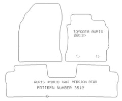 Toyota Auris Taxi Version 2013 - 2019 1 Piece Rear Mat