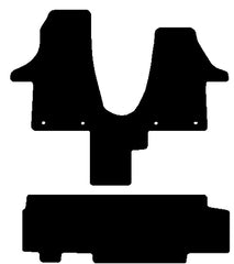 Volkswagen VW T6-1 2019 - Onward Walkthrough 1 Piece Front Plus Kombi Single Side Door Rear Mat 1+2 Seating