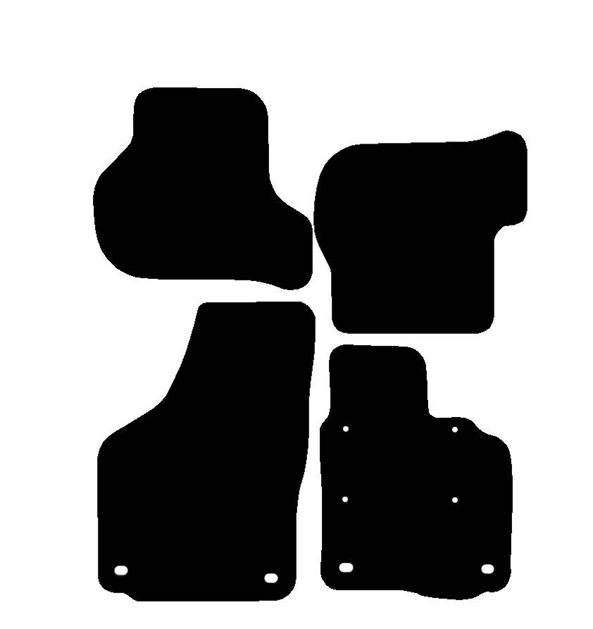 Volkswagen Golf 5 (& TDI) 2004-2007 Car Mats  With Oval Clips And With Metal Heel Pad