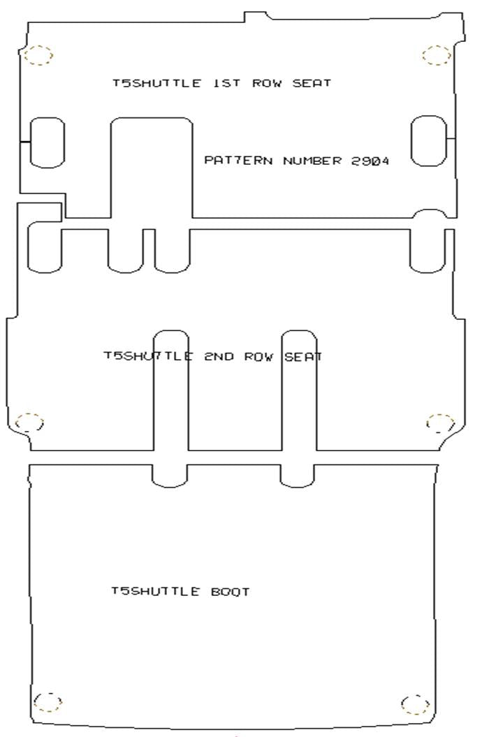 Volkswagen T5 Shuttle Rear In 3 Sections LWB 2003-2015