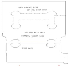 Ford Tourneo Rear Section 2006 - 2010  Boot Mat