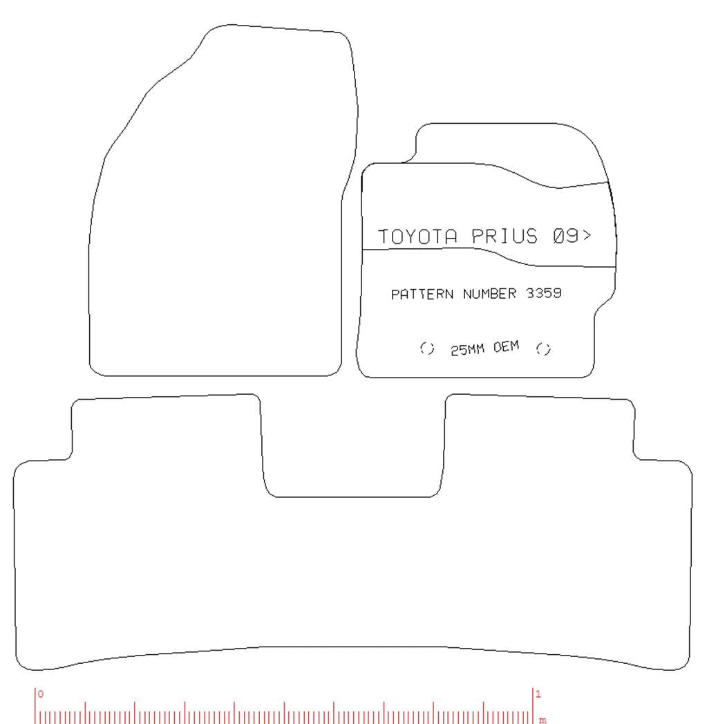 Toyota Prius Taxi Version 2009-2012 1 Piece Rear Mat