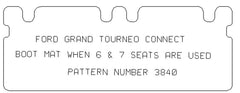 Ford Grand Tourneo Connect 2016 - Onward  Boot Mat  7 Seater