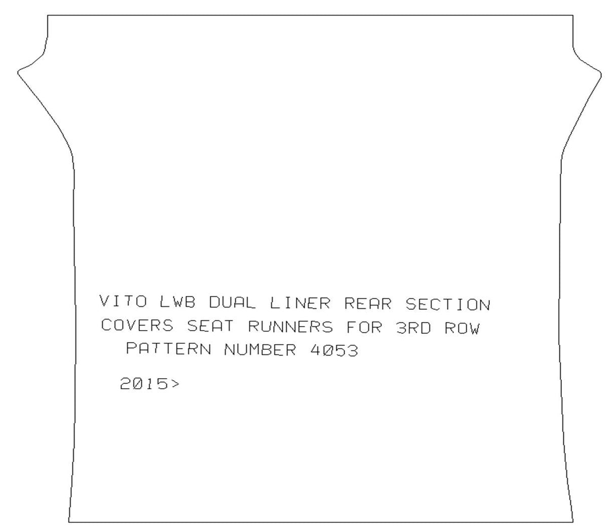 Mercedes Vito Dual Liner LWB 2015-Onward  Boot Area Covers 3rd Row Seat Runner