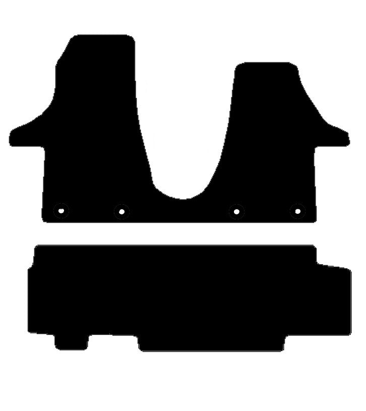 Volkswagen T6-1 2019-Onward  1 Piece Front Plus Kombi Single Side Door Rear Mat 1+2 Seating