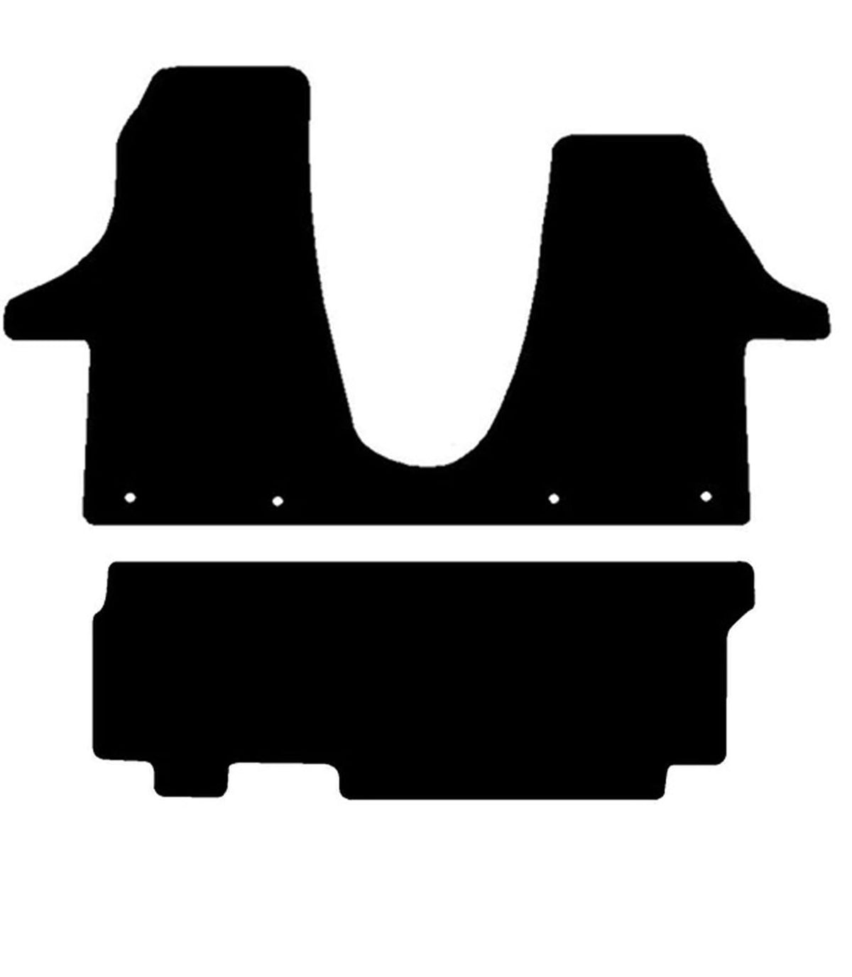 Volkswagen T6-1 2019-Onward  1 Piece Front Mat Plus Kombi Twin Side Rear Door